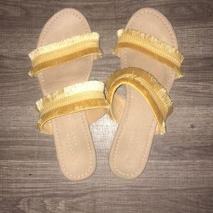 Yellow Fringe Sandals